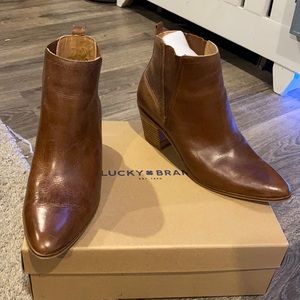 Size 7.5 brown booties